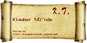 Klauber Tünde névjegykártya